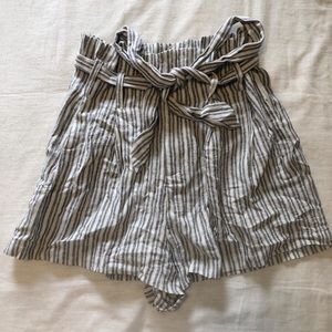 High waisted stripe shorts